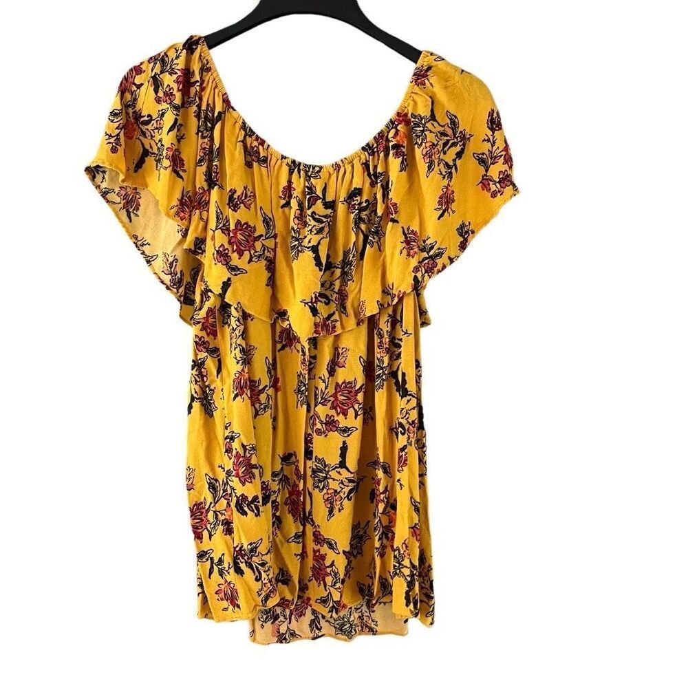 Torrid Floral Print Off Shoulder Ruffle Blouse Top Size 1 1X